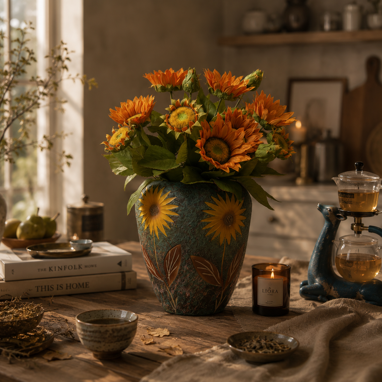 In full Bloom // Sunflower Vintage Vase