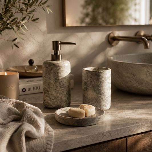 Your Best Life // Travertine Bathroom Collection